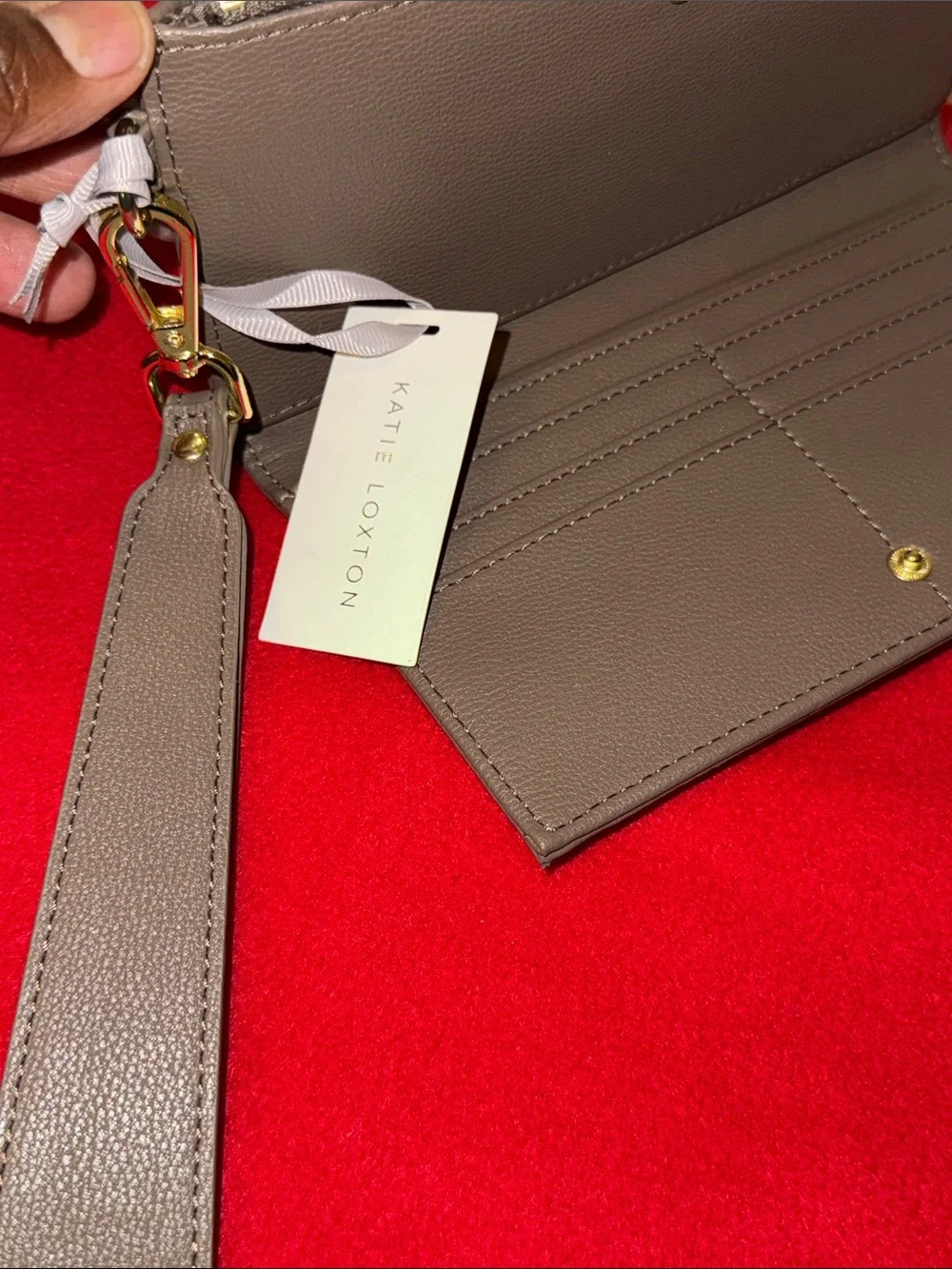 Katie Loxton Zip Zana Wristlet Wallet Mocha